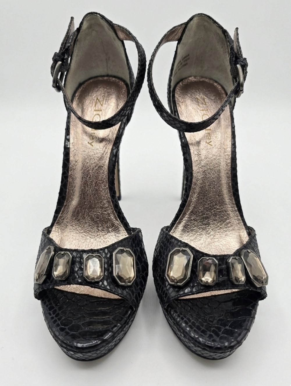 Sexy Snakeskin Embossed Genuine Leather High Heel Platform Size 7.5